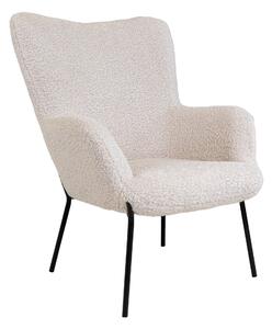 House Nordic Židle z umělé jehněčí kůže, bílá s černými nohami, HN1090 (Bílá)