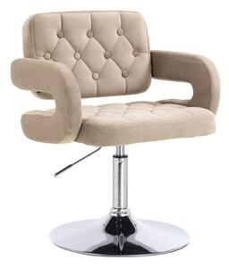 LuxuryForm DESIGN Židle ADRIA VELUR na stříbrném talíři - latte