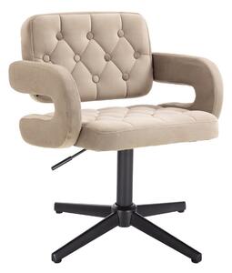 LuxuryForm DESIGN Židle ADRIA VELUR na černém kříži - latte