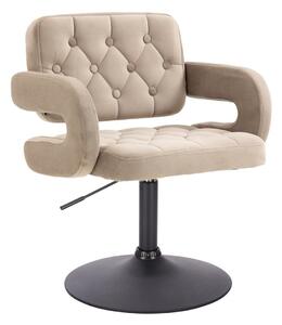 LuxuryForm DESIGN Židle ADRIA VELUR na černém talíři - latte