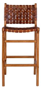 Barová židle Borg hnědá/teakové dřevo