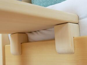 Noční stolek k laťkovým postelím NANOC - Nelakovaná, Zvolte variantu: Bez přídavných nohou navíc