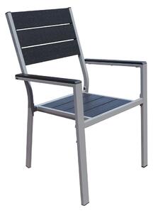 Zahradní židle Fargo 4 + 2 ZDARMA, černá / šedá