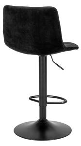House Nordic Barová židle Middelfart (Barová židle z černého sametu s černými nohami\nHN1207)