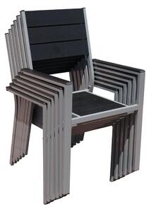 Zahradní židle Fargo 4 + 2 ZDARMA, černá / šedá