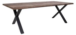 Dubový jídelní stůl Tamko z masivu 240 cm, tmavě hnědá/černá
