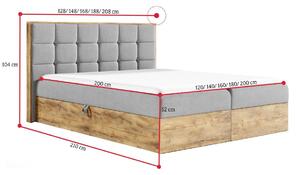 Manželská postel ISABELA 2, 120x200, nordic teak/faro 14