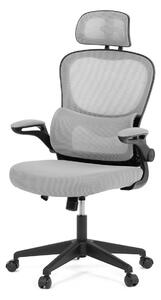 Kancelářská židle, šedá síťovina, plastový kříž, kolečka na tvrdé podlahy - KA-Y336 GREY