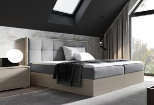 Manželská postel ISABELA 2, 120x200, nordic teak/černá