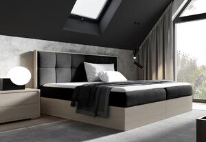 Manželská postel WOOD 8, 120x200, nordic teak/černá