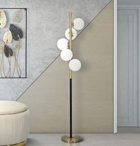 Stojací lampa Mauro Ferretti Wateo, 30x160 cm, zlatá/černá/bílá