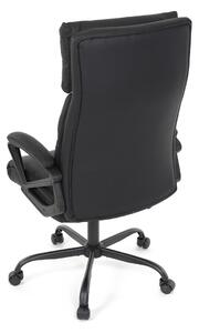 Kancelářská židle, černá ekokůže, taštičkové pružiny, kovový kříž, kolečka na tvrdé podlahy