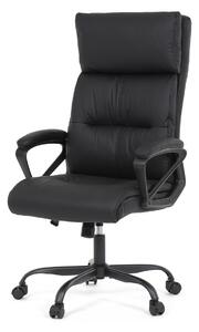 Kancelářská židle, černá ekokůže, taštičkové pružiny, kovový kříž, kolečka na tvrdé podlahy - KA-Y346 BK
