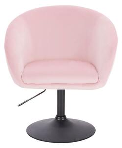 LuxuryForm Židle VENICE VELUR na černém talíři - růžová