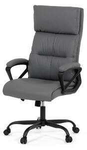 Kancelářská židle, šedá ekokůže, taštičkové pružiny, kovový kříž, kolečka na tvrdé podlahy - KA-Y346 GREY