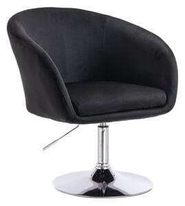 LuxuryForm Židle VENICE VELUR na stříbrném talíři - černá