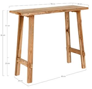 House Nordic Konzolový stolek Girona z teakového dřeva (Konzolový stolek z teakového dřeva\n\90x30xh80 cm)