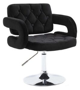 LuxuryForm DESIGN Křeslo ADRIA VELUR na stříbrném talíři - černé