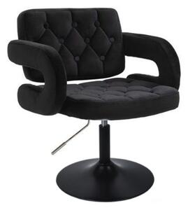 LuxuryForm DESIGN Křeslo ADRIA VELUR na černém talíři - černé