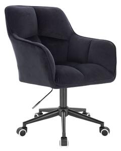 LuxuryForm DESIGN Křeslo AMALFI VELUR na černé podstavě s kolečky - černé