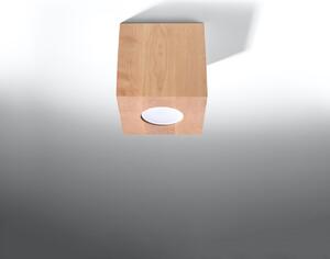 Stropní svítidlo Quad, 1x dřevěné stínítko