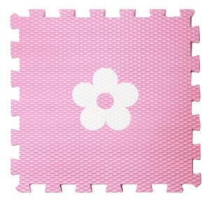 Vylen Pěnové podlahové puzzle Minideckfloor s kytkou Barevné varianty: Růžový s bílou kytkou 340 x 340 mm