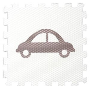 Vylen Pěnové podlahové puzzle Minideckfloor s autem Bílý se světle šedým autem 340 x 340 mm