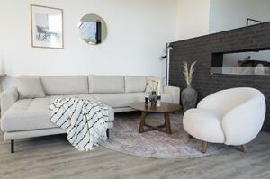 Nordic Experience Bílé designové lounge křeslo z umělé jehněčí kožešiny Latama