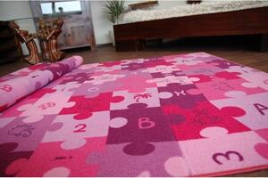 Dywany Lusczow Dětský koberec PUZZLE fialový