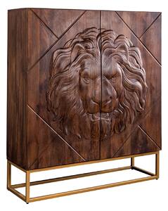 Vysoká komoda LION 3D 120 CM hnědá masiv mango Nábytek | Úložné prostory | Komody | Vysoké