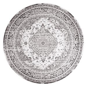 Kulatý žinylkový koberec Ajver 200 cm, černá/bílá