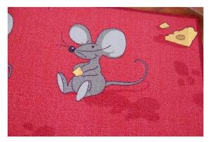 Dywany Lusczow Dětský koberec Mouse červený
