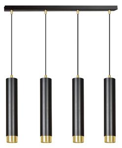 Závěsné svítidlo KIBO 4 – černé / zlaté, 4× GU10, šířka 60 cm