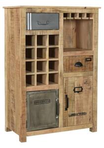 Masivní komoda Highboard Pune z mangového dřeva, lakovaná, přírodní barva – 80×43×110 cm