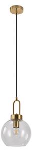 House Nordic lustr Luton (Přívěsek z čirého skla ve tvaru koule a mosaznou objímkou, látková šňůra 150 cm\n150 cm látková šňůra\nŽárovka: E27/40W)