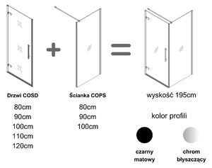 Ravak Cool! sprchové dveře 100 cm sklopné černá matný/průhledné sklo X0VVAC300Z1