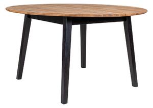 Kulatý jídelní stůl Martila 140 cm z bukového dřeva a kovu, přírodní/černá
