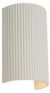 Skandinávská nástěnná lampa béžová půlkruhová 2-světelná - Plaster