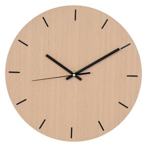 House Nordic Nástěnné hodiny, kov, dřevěná konstrukce, tichý chod\nø30 cm (Přírodní)