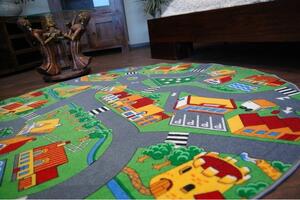 Dywany Lusczow Dětský kulatý koberec City velurový