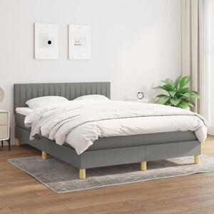 Box spring postel s matrací tmavě šedá 140x200 cm textil 3140778