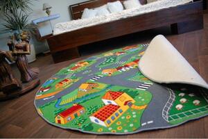 Dywany Lusczow Dětský kulatý koberec City velurový