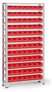Regál s plastovými boxy BASIC, 1730 x 850 x 300 mm, 84x box A