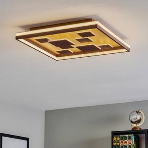 Stropní svítidlo Rico LED, stmívatelné, hranaté, hnědé