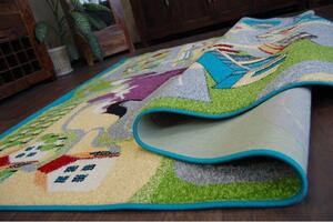 Dywany Lusczow Dětský koberec FUNKY UGO šedo-zelený