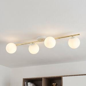 Stropní svítidlo SPLENDI 4 – bílé, opálové sklo, 4× E14, šířka 100 cm