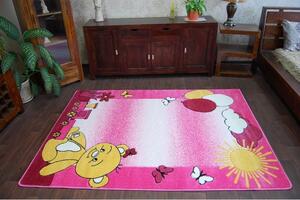 Dywany Lusczow Dětský koberec HAPPY TEDDY růžový