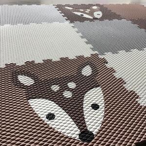 Vylen Pěnové podlahové puzzle Minideckfloor Koloušek Tmavě hnědý s krémovým kolouškem 340 x 340 mm