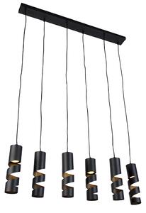 Moderne hanglamp zwart 6-lichts - Stream