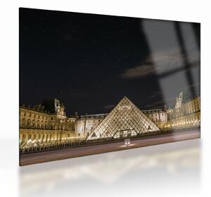 Skleněný obraz - Louvre v noci (70x50 cm)